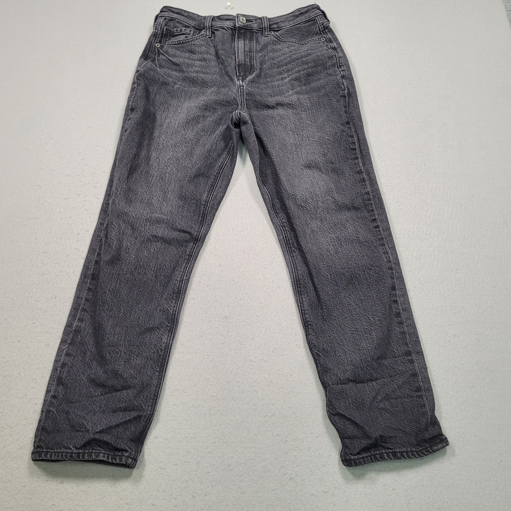 American Eagle Strigid Mom Jeans Black High Rise Denim Womens Size 6 Short